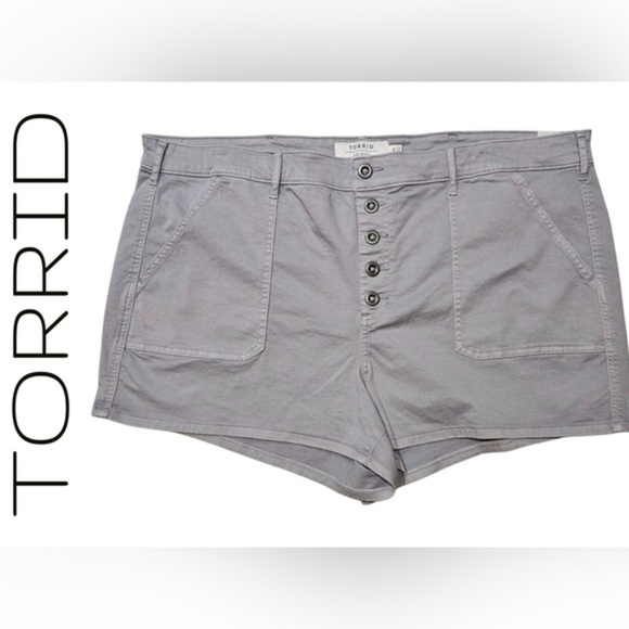 torrid Pants - NEW Torrid First at Fit Women's High Waist Gray Shorts -Sz 24 Plus-